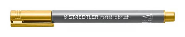 Dekoračný popisovač, 1-6 mm, STAEDTLER "Design Journey Metallic Brush", zlatá