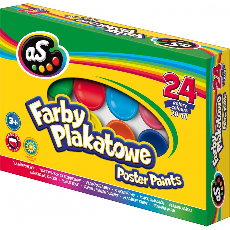 Školské temperové farby v tégliku AS, 24x20ml, 301219005