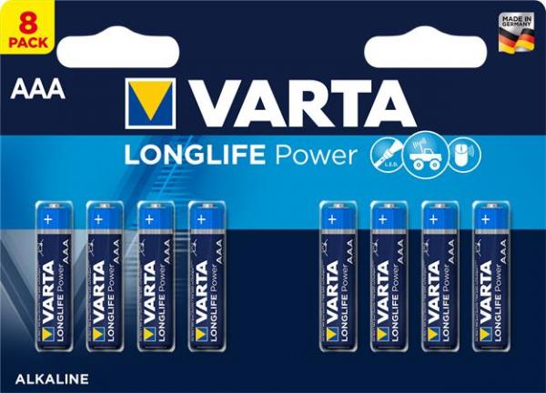 Batéria, AAA mikro, 8 ks, VARTA "Longlife Power"