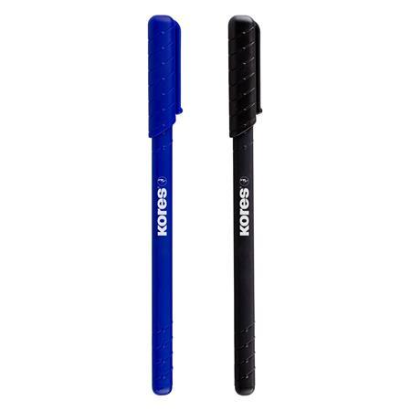 Guľôčkové pero, 0,7 mm, s vrchnákom, trojhranné, KORES "K0R-M", modrá