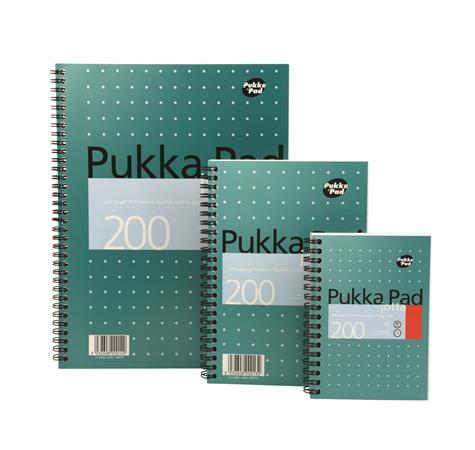 Špirálový zošit, A4+, štvorčekový, 100 strán, PUKKA PAD, "Metallic Jotta"