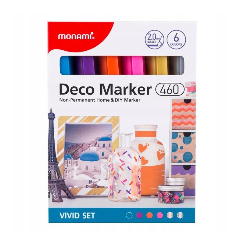 MONAMI® Deco Marker 460, 2mm, sada VIVID, 6ks, 20800015020