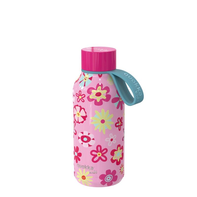 Quokka Kids, Nerezová fľaša / termoska s pútkom Flowers, 330ml, 40144