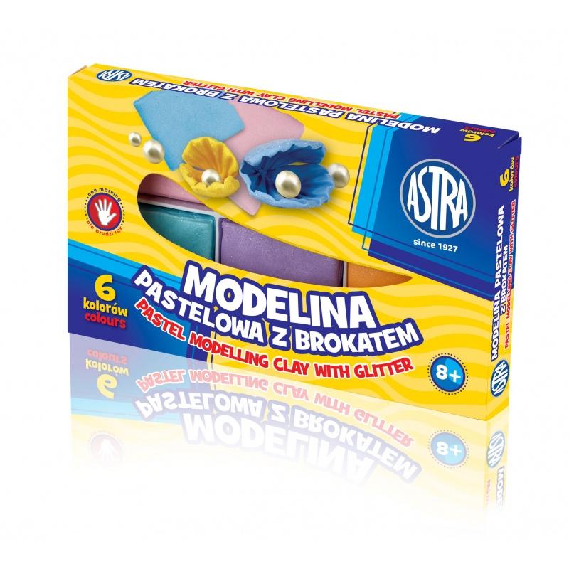 ASTRA Modelovacia hmota do rúry MODELINA pastelová s trblietkami 6ks, 304118001
