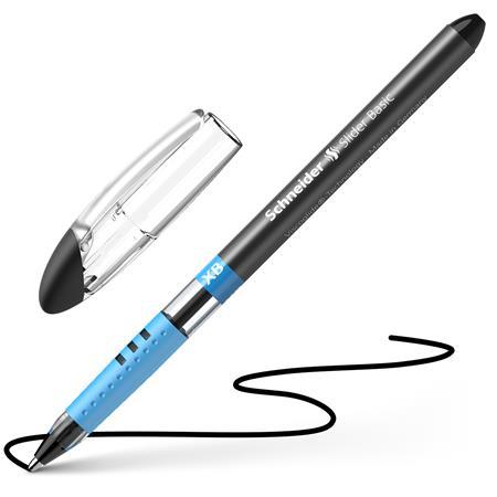 Guľôčkové pero, 0,7 mm, s vrchnákom, SCHNEIDER "Slider XB", čierne