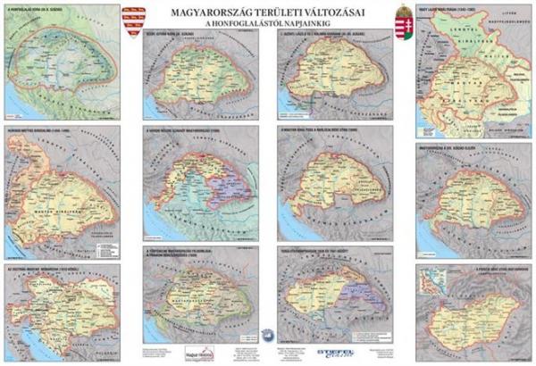STIEFEL Podložka na stôl,"Dejepisná mapa Maďarska/Teritoriálne zmeny - Magyar történet áttekintése
