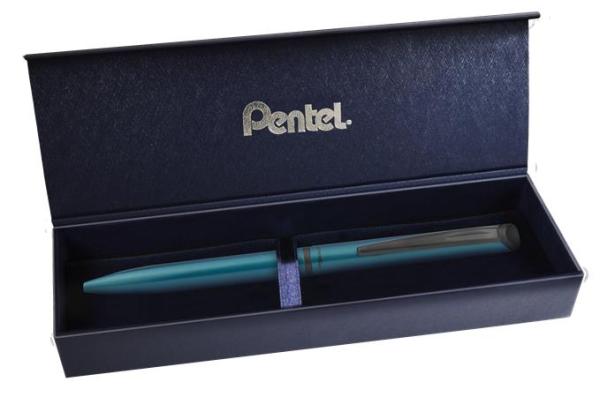 Roller, 0,35 mm, otočné, telo pera: matná tyrkysová, PENTEL "EnerGel BL-2507" modrá