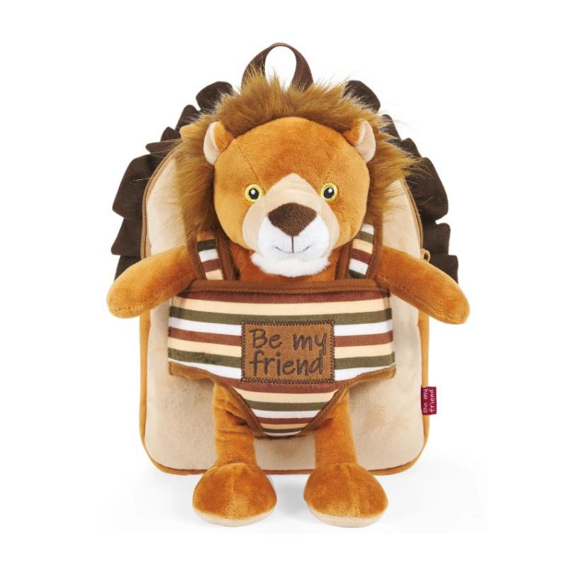 BE MY FRIEND, Detský plyšový batoh s odnímateľnou hračkou LEV, 13075