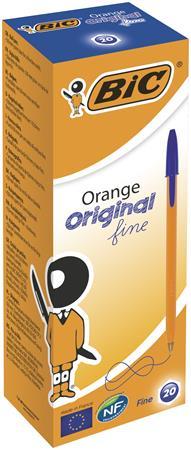 Guľôčkové pero, 0,3 mm, s vrchnákom, BIC "Orange Original Fine", modré