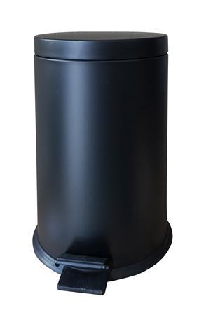 . Odpadkový kôš, pedálový, kovový, 7 l, odnímateľná nádoba, čierna