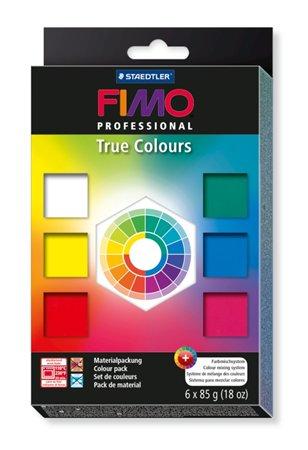 Modelovacia sada, 6x85 g, FIMO "Professional True Colours", 6 rôznych farieb