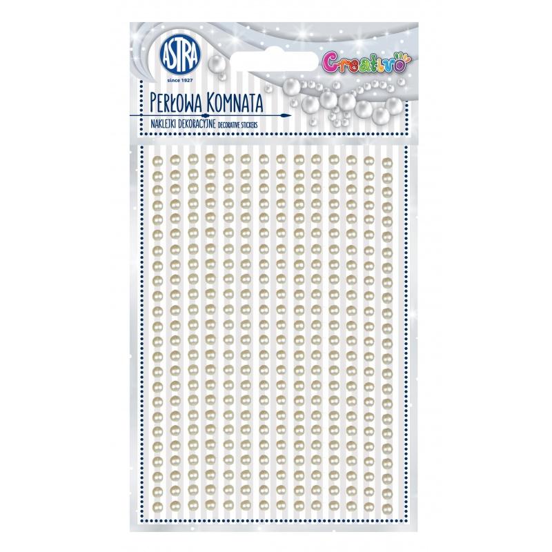 CREATIVO Dekoračné samolepiace perličky, 6 mm, 266 ks, BIELA, 335118013