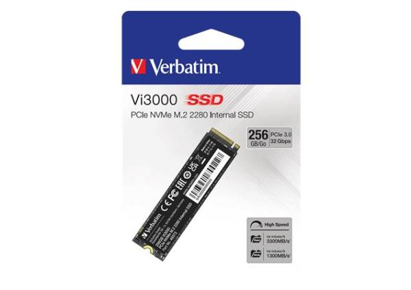 SSD (vnútorná pamäť), 256GB, PCIe NVMe M2, 3300/1300 MB/s, VERBATIM "Vi3000"