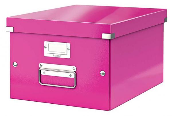 Odkladací box, A4, LEITZ "Click&Store", ružová