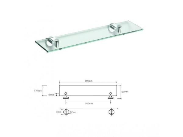 MODERN:  POLIČKA SKLENENÁ 600MM