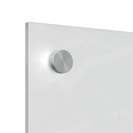 Odkazová tabuľa, sklenená, nástenná, úzka, 30x90 cm, NOBO "Home", biela