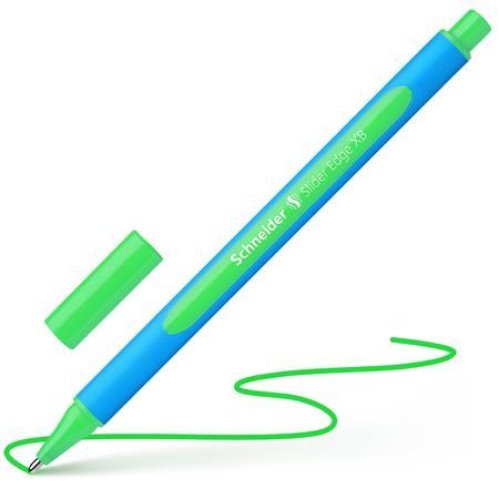 Guľôčkové pero, 0,7 mm, s vrchnákom, SCHNEIDER "Slider Edge XB", zelené