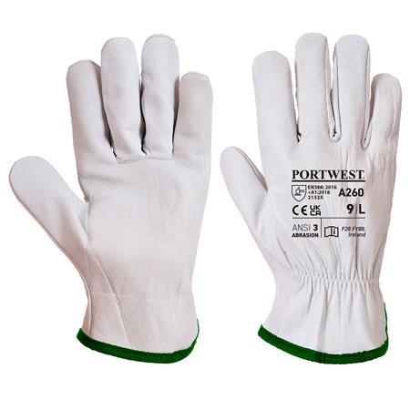 . Ochranné rukavice, koža, veľkosť: XL "Oves", sivé