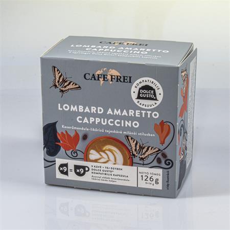 Kávové kapsule, kompatibilné s Dolce Gusto, 9 ks, CAFE FREI "Lombard amaretto cappuccino"