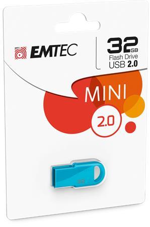USB kľúč, 32GB, USB 2.0, EMTEC "D250 Mini", modrá