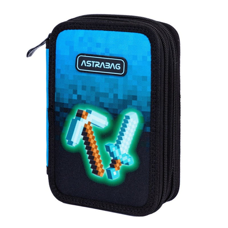 Trojposchodový peračník s náplňou AstraBAG BLUE PIXEL, AC31, 503024055