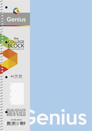 Špirálový zošit, štvorčekový, A4, 80 listov, PP obal, SHKOLYARYK "Genius Pastel", mix
