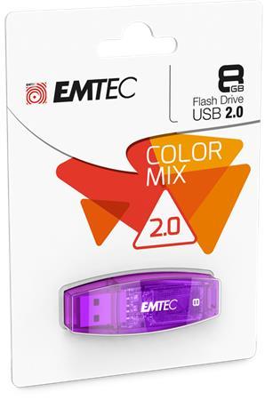 USB kľúč, 8GB, USB 2.0, EMTEC "C410 Color", fialová