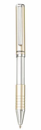 Guľôčkové pero, 0,24 mm, teleskopické, farba tela: šampanské, ZEBRA "SL-F1", modrá