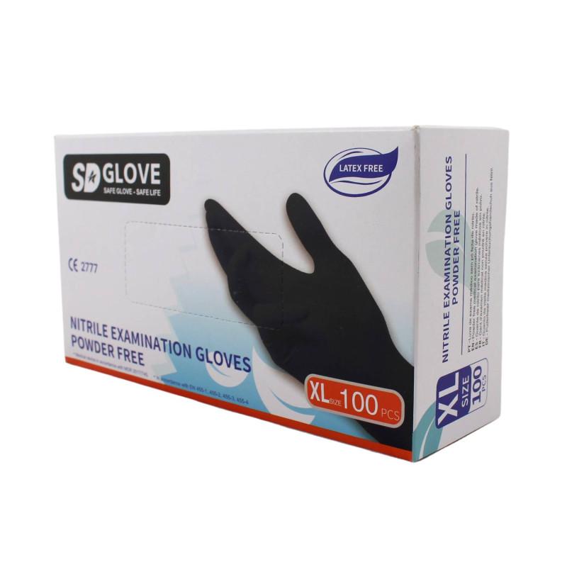 Nitrilové rukavice jednorázové SD GLOVE čierne XL 100ks