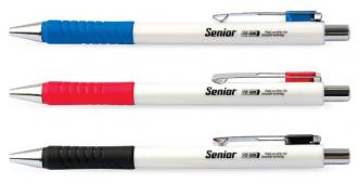 Guličkové pero, 0,4 mm, tlačidlový systém ovládania, rôzne farby tela, FLEXOFFICE "Senior"