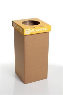 Kôš na triedenie odpadkov, recyklovaný, 20 l, RECOBIN "Mini", žltý