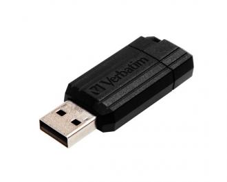 USB kľúč, 16GB, USB 2.0, 10/4MB/sec, VERBATIM "PinStripe", čierny
