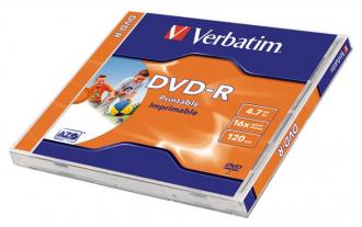 DVD-R 4,7 GB, 16X, ŠIROKO POTLAČITEĽNÉ, MATNÉ, VERBATIM