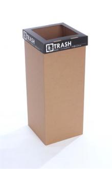 Odpadkový kôš na triedený odpad, recyklovaný, anglický popis, 50 l, RECOBIN "Office", čier