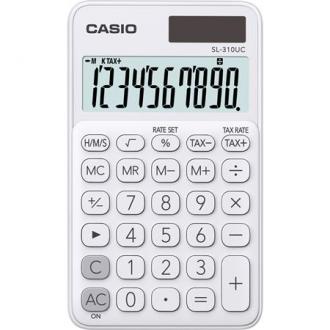 Kalkulačka, stolová, 10 miestny displej, CASIO "SL 310" biela