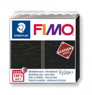 Modelovacia hmota, 57 g, na vypálenie, FIMO "Leather Effect", čierna