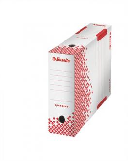 Esselte archívný box Speedbox biely / červený 100 mm