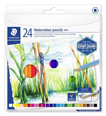 Akvarelové ceruzky, sada, šesťhranné, STAEDTLER "Design Journey", 24 rôznych farieb