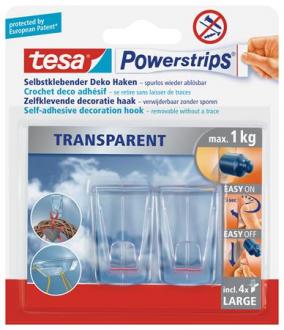 Odnímateľný nástenný háčik, TESA "Powerstrips®", priesvitný