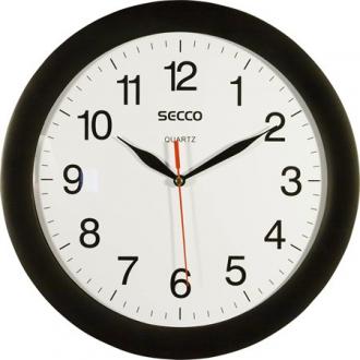 Nástenné hodiny, 28 cm,  SECCO, čierny rám