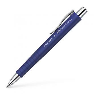 Guľôčkové pero, 0,5 mm, tlačidlový systém ovládania, FABER-CASTELL "Poly Ball", modré