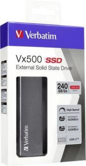 SSD (EXTERNÁ PAMÄŤ) 240 GB, USB 3.1, VERBATIM, "VX500", SIVÁ