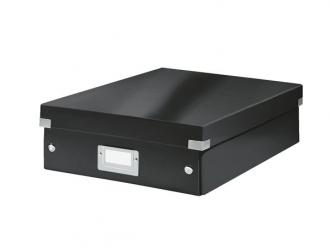 Odkladací box, organizačný, laminovaný kartón, veľkosť: M, LEITZ "Click&Store", čierny