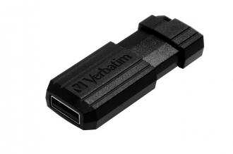 USB kľúč, 16GB, USB 2.0, 10/4MB/sec, VERBATIM "PinStripe", čierny