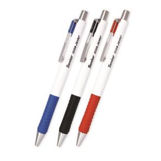 Guličkové pero, 0,4 mm, tlačidlový systém ovládania, rôzne farby tela, FLEXOFFICE "Senior"