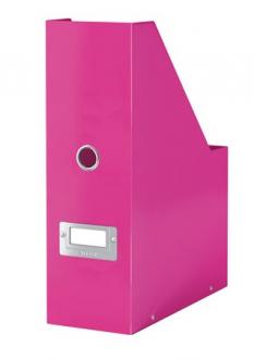 Zakladač, PP/kartón, 95 mm, lakový lesk, LEITZ "Click&Store", ružový