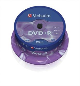 DVD+R 4,7 GB, 16X, CAKE BOX (AZO), VERBATIM